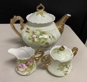 Lefton Porcelain Pitcher, Sugar, and Creamer