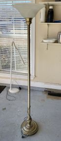 Modern Metal Torchiere Floor Lamp