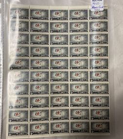 Sheet of International Red Cross Stamps