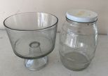 Glass Cake Stand and Storage Jar