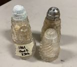 Two Fostoria American Clear and Cut Glass Salt & Pepper