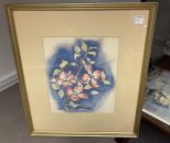 Signed Flower Print Framed