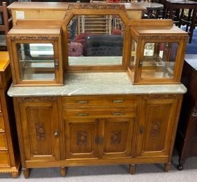 Vintage French Provincial Marble Top Sideboard