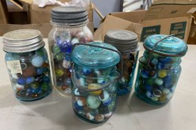 Mason Jars Full of Vintage Marbles