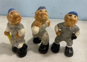 Three Shearwater Pottery Baseball Players