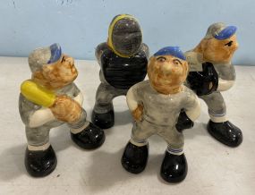 Four Shearwater Pottery Baseball Players