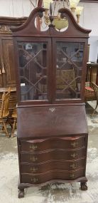 Mahogany Chippendale Style Secretary Bookcase