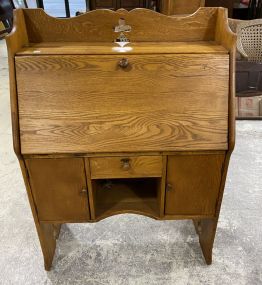 Vintage Oak Secretary Cabinet