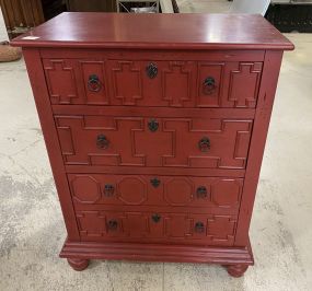 Modern Red Asian Style Chest of Drawers