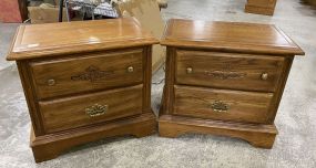 Pair of Late 20th Century Oak Night Stands