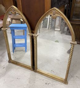 Pair of Gold Gilt Arch Wall Mirrors