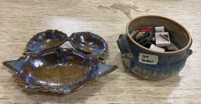 Lobster Pottery Dish and Stoneware Pottery Bowl