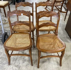 Four Mahogany Caned Side Chairs