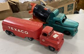 Vintage Metal Texaco Gas Truck and Metal Concrete Truck