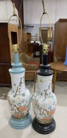 Pair of Asian Porcelain Vase Lamps