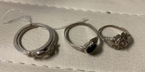 Three .925 Sterling Rings