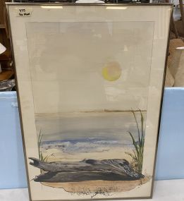 P Sanders McNeal Framed Shore Artwork