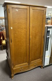 Vintage Maple Two Door Armoire