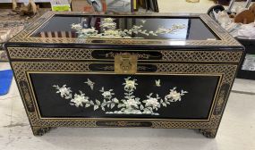 Chinese Black Lacquer Wedding Trunk