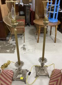 Pair of Vintage Candle Stick Lamps