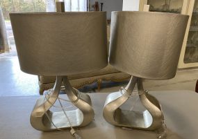 Pair of Silver Contemporary Lamps