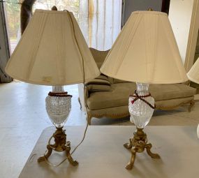 Pair of Glass Vase Table Lamps