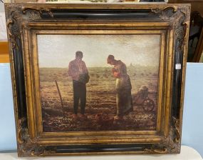 Faux Painting of Farming Couple Framed