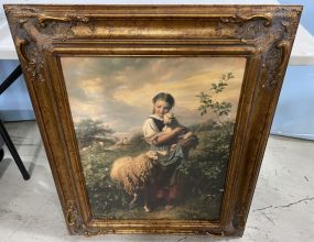 Framed Print of Girl and Lam