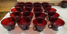 20 Royal Red Glass Cups