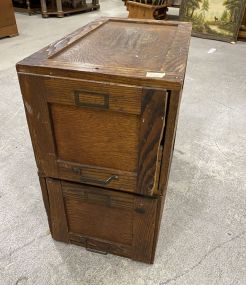 Pair of Wood File Single Door Cabinets