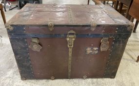 Old Traveling Flat Top Trunk