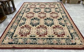 Large Red Floral Wool Rug 8'2 x 11'2