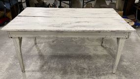 Hand Crafted White Painted Kitchen Table