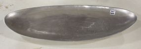 Large Pewter Modern Metal Fruit Serving Boat Bowl