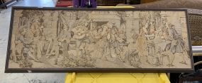 European Style Fabric Scene Framed,