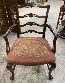French Style Needlepoint Cushion Arm Chair