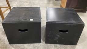 Pair of Black Storage Boxes