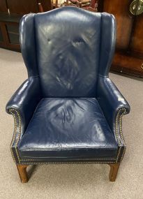 Fairfield Vinyl Blue Wing Chair