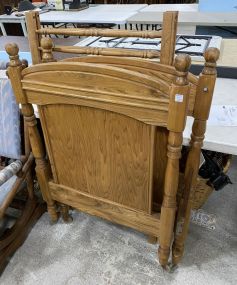 Vintage Oak Baby Crib