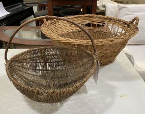 Woven Carrying Basket and Woven Handled Basket