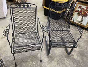 Pair of Wrought Iron Patio Chairs