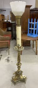 Mid Century Torchiere Candle Stick Lamp