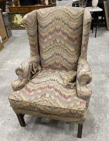 Chippendale Style Winged Back Arm Chair