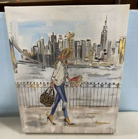Painting of City Walk by Long
