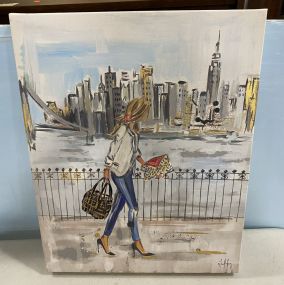 Painting of City Walk by Long