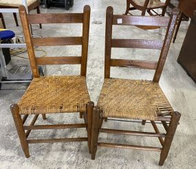 Pair of Antique Slat Back Side Chairs