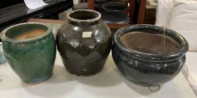 Three Pottery Planters