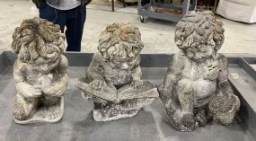 Three Outdoor Concrete Cherub