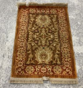 Small Burnt Orange Area Rug 2' x 3'