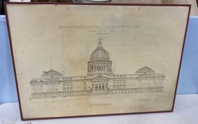 Mississippi State House South Elevation Poster